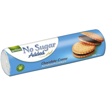 Gullón Sandwich biscuits filled with chocolate cream without added sugar, with sweeteners 250 g