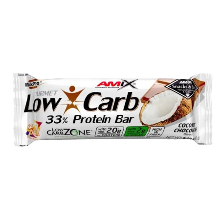 Amix Barrita proteica baja en carbohidratos 33% chocolate y coco 60 g