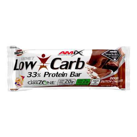 Amix Barrita proteica baja en carbohidratos 33% chocolate doble 60 g