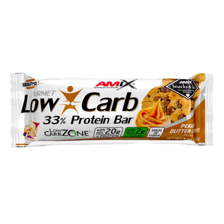 Amix Barrita Proteica Baja en Carbohidratos 33% Mantequilla de Cacahuete 60 g