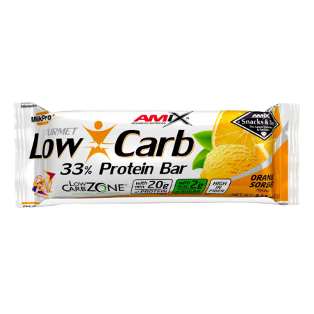 Amix Barrita baja en carbohidratos 33% Proteína sorbete de naranja 60 g