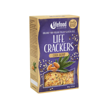 Lifefood Raw Bio Life Crackers Konopné s chia 90 g