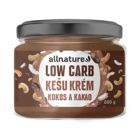 Allnature Cashew cream LOW carb - coconut and cocoa 220 g