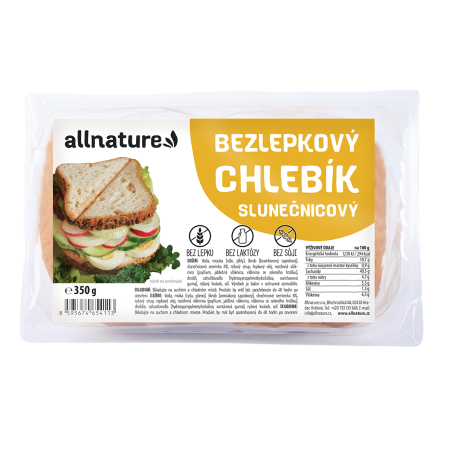 Allnature Bezlepkový chlebík slunečnicový 350 g