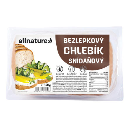 Allnature Bezlepkový chlebík snídaňový - superfoods 350 g