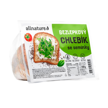 Allnature Bezlepkový chlebík se semínky 350 g