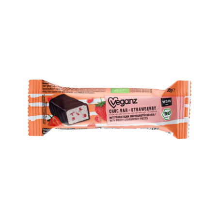 Veganz BIO Tableta de chocolate con fresas 35 g