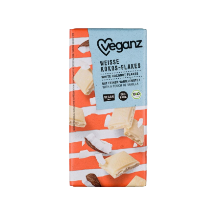 Veganz Organic Chocolate blanco con copos de coco 80 g