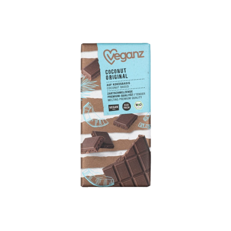 Chocolate de coco orgânico Veganz Original 80 g