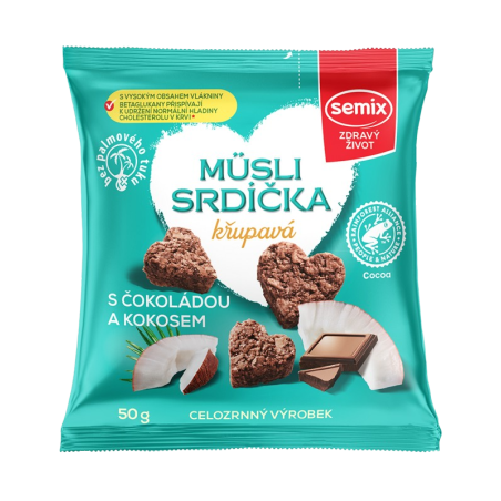 Semix Muesli hearts with chocolate and coconut 50 g