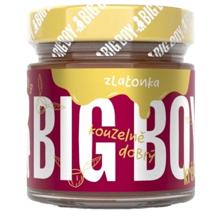 Big Boy® Zlatonka creme de avelã doce com pedaços de nozes crocantes e cacau 220g