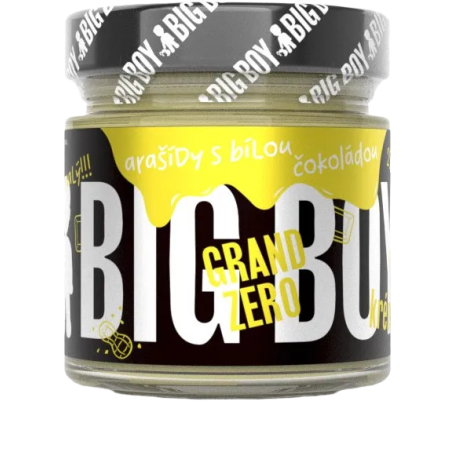 Big Boy® Grand Zero bílé Arašídový krém s bílou čokoládou bez cukru 250g