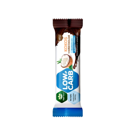 Topnatur Barra de coco com baixo teor de hidratos de carbono em chocolate preto 40 g