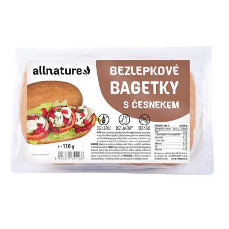 Allnature Bezlepkové bagetky s česnekem 110 g